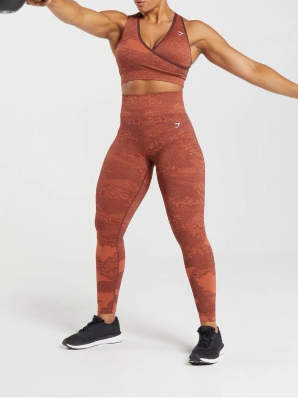 Gymshark Adapt Camo Seamless
Leggings - Storm Red/Cherry Brown